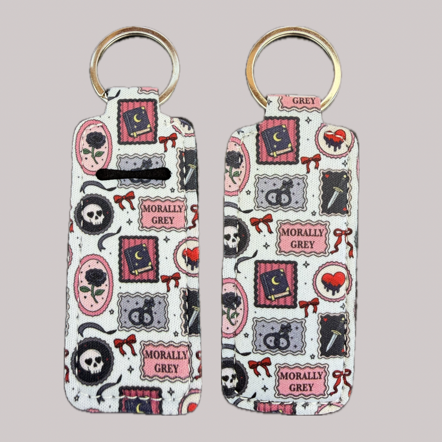 Dark Romance Themed Lip Balm Holder Keychain