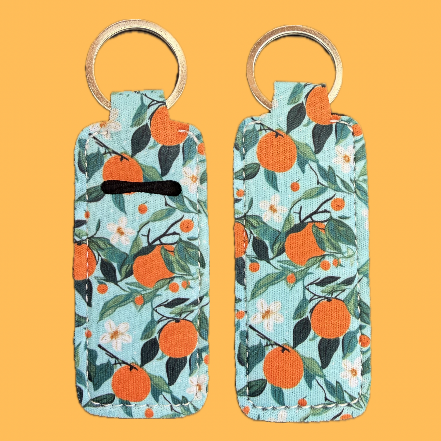 Oranges Lip Balm Holder Keychain