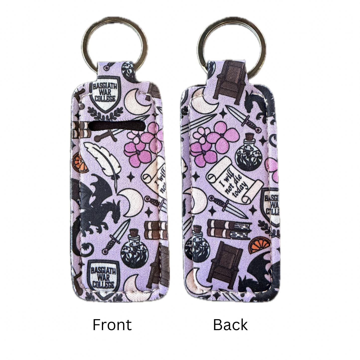 Dragon College Bookish Themed Lip Balm Holder Keychain