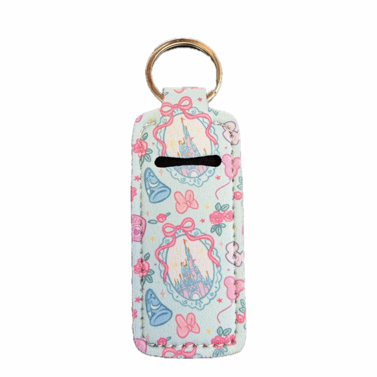 Pastel Castle Themed Lip Balm Holder Keychain