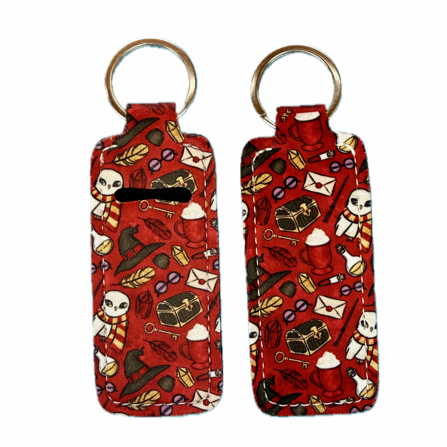 Red Wizard Lip Balm Holder Keychain