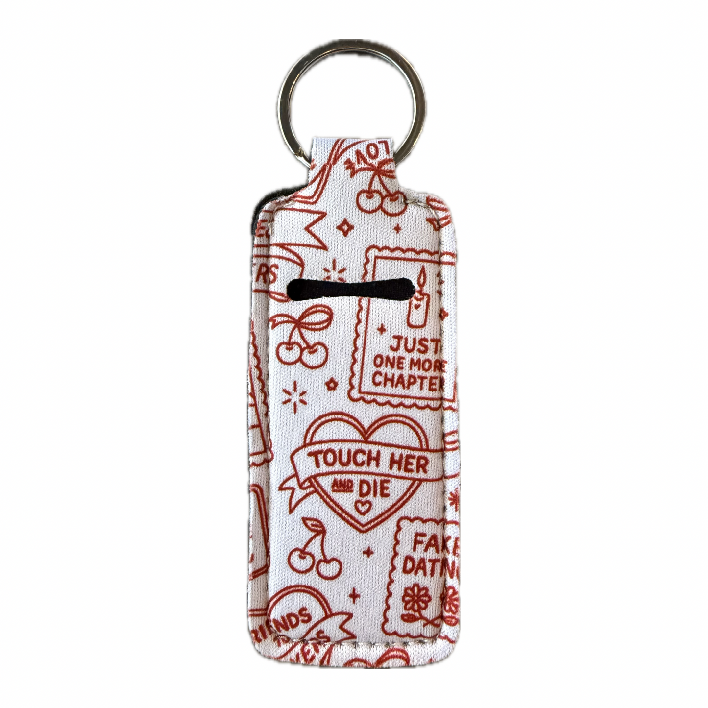 Romance Trope Bookish Themed Lip Balm Holder Keychain