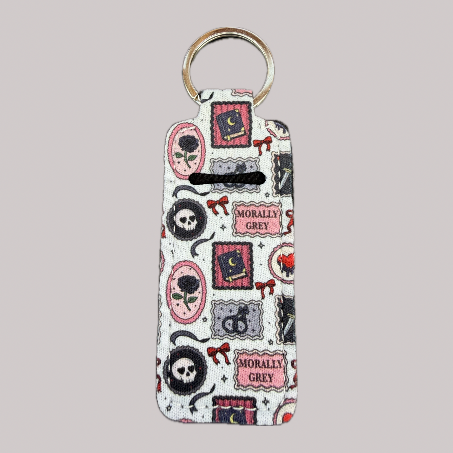 Dark Romance Themed Lip Balm Holder Keychain