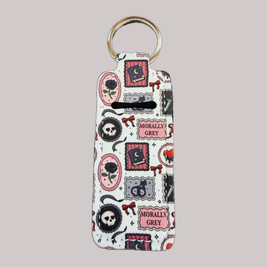 Dark Romance Themed Lip Balm Holder Keychain