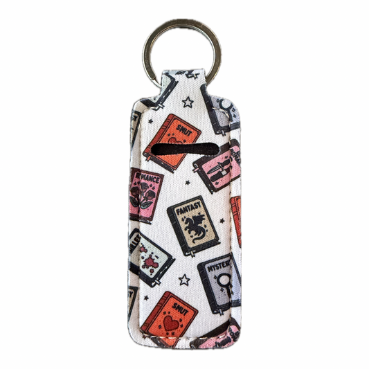 Genre Bookish Themed Lip Balm Holder Keychain