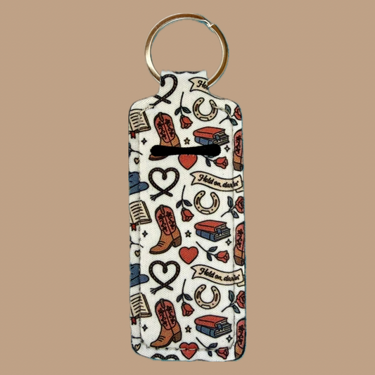 Cowboy Romance Lip Balm Holder Keychain