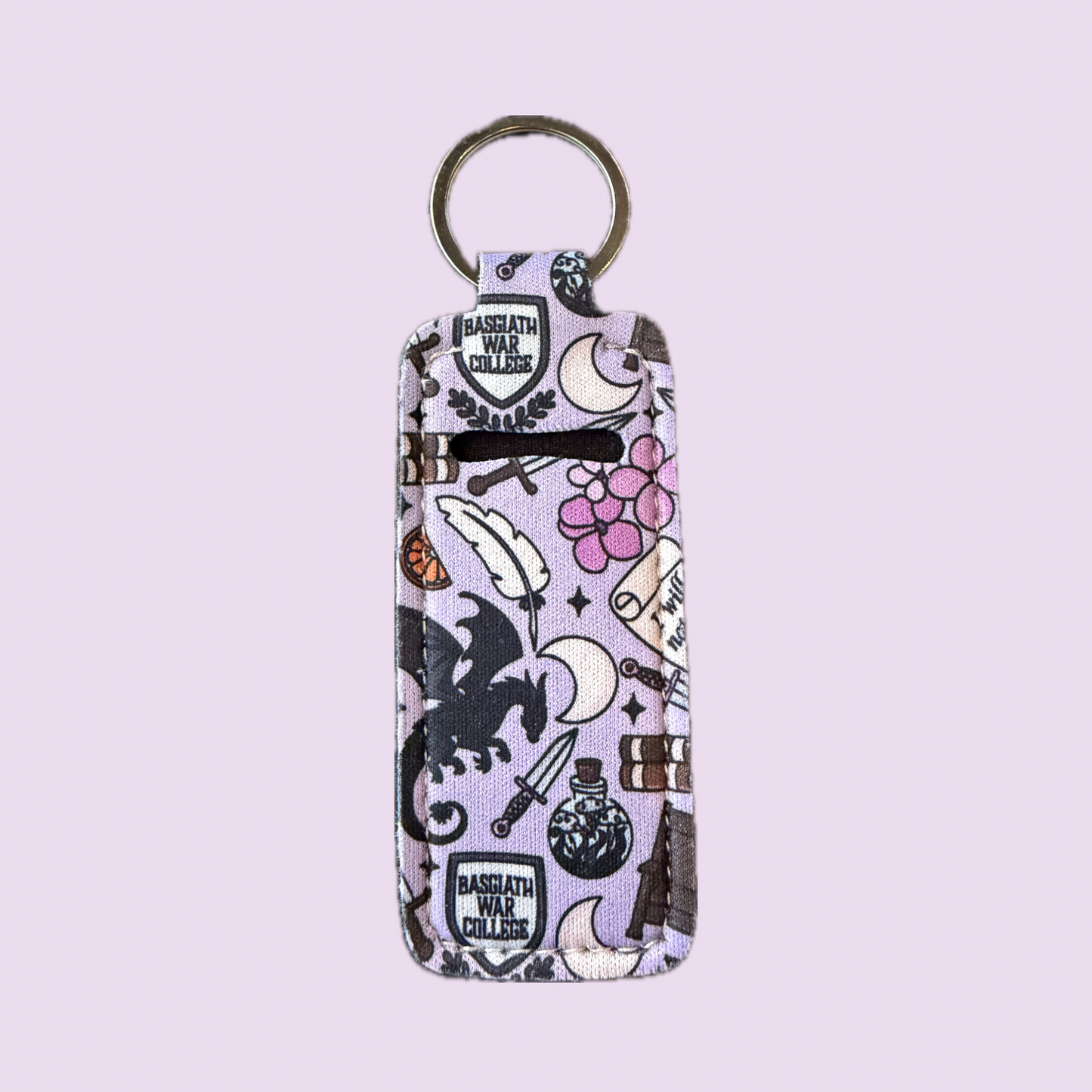 Dragon College Bookish Themed Lip Balm Holder Keychain