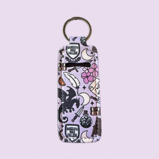 Dragon College Bookish Themed Lip Balm Holder Keychain
