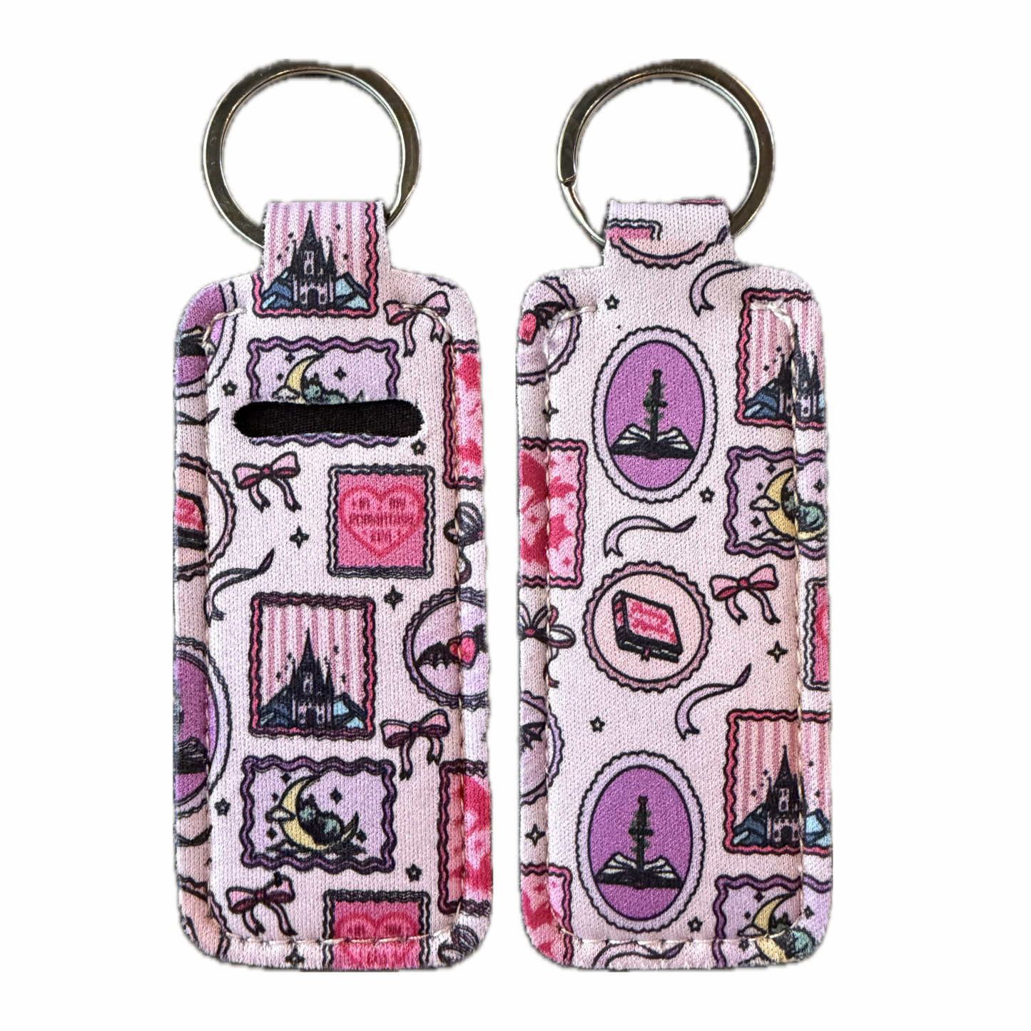 Romantasy Era Bookish Themed Lip Balm Holder Keychain